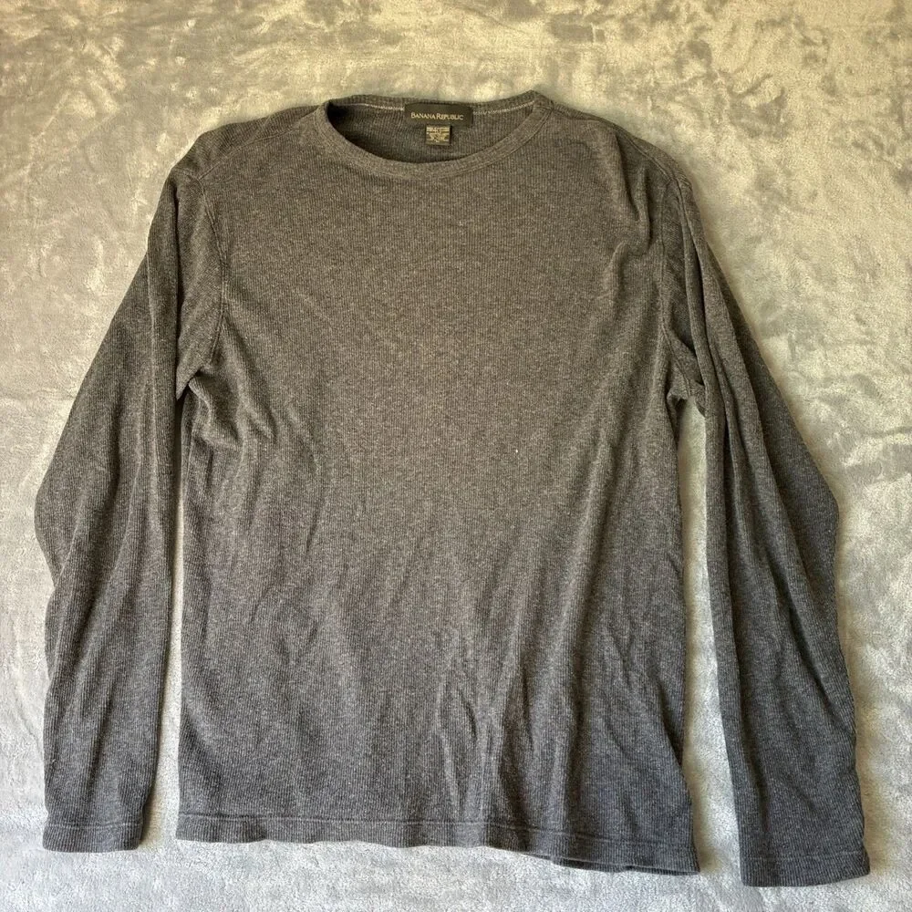 Vintage Banana Republic Long Sleeve Sweater Mens M Gray - Mariana Islands of USA